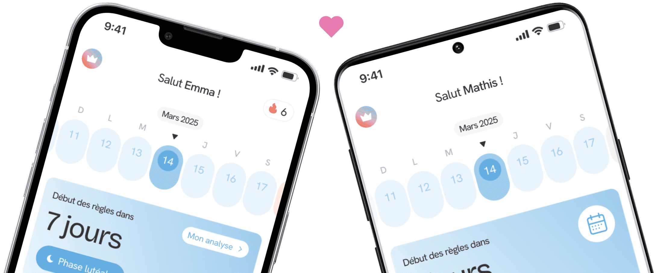 Wenly, application de suivi de cycle menstruel pour les couples