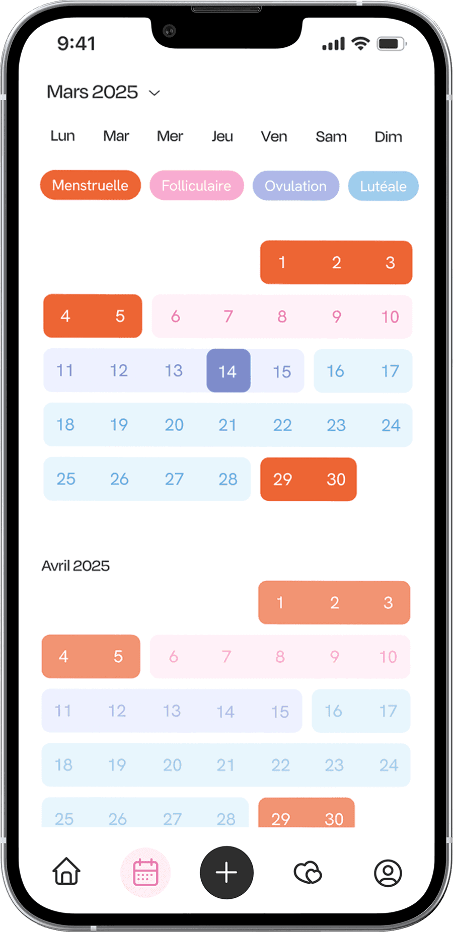 Calendrier menstruel partagé