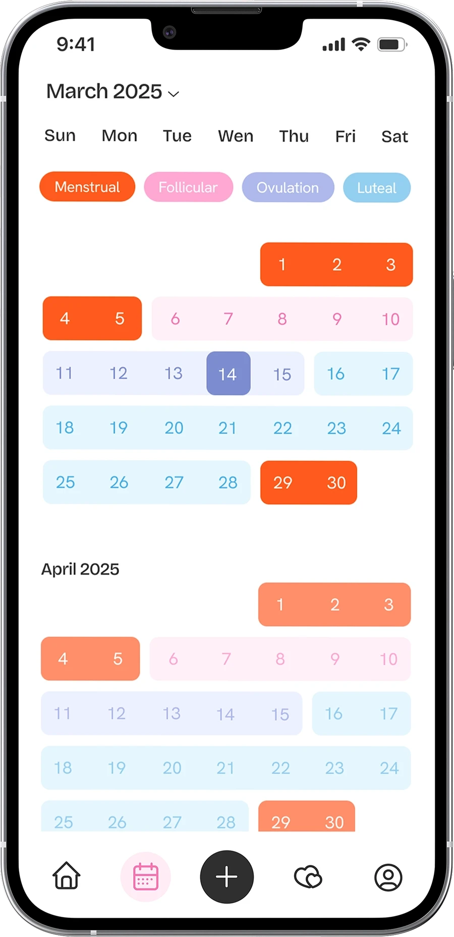 Calendario menstrual compartido en pareja